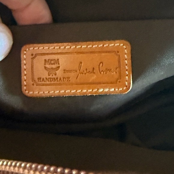 MCM Boston Satchel Hand Bag Nylon Leather Dark Brown Authenticated COA - Picture 5 of 16